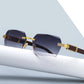 Rimless Gradient Square Sunglasses