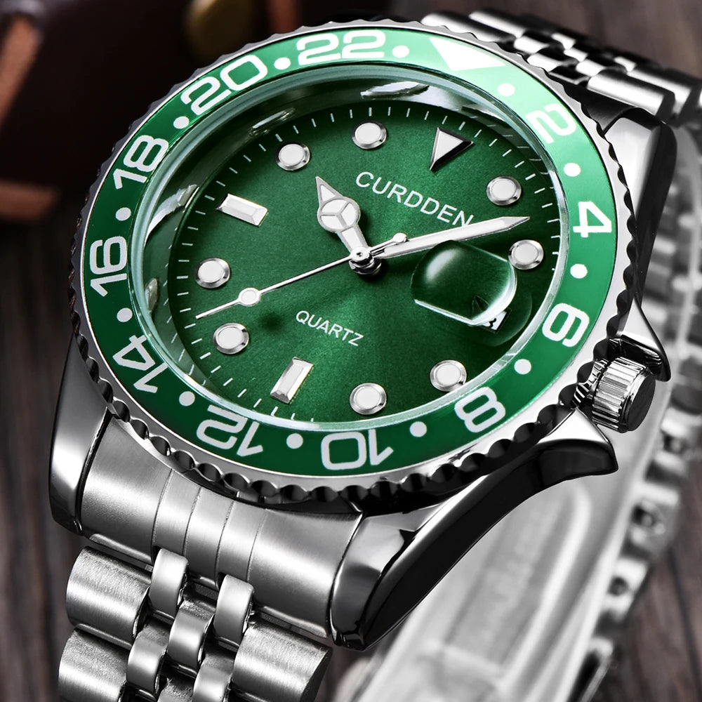 Green Dial Casual Men Watch