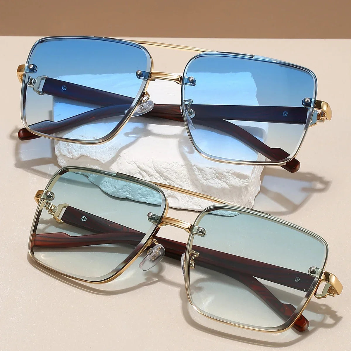 Retro Metal Square Sunglasses