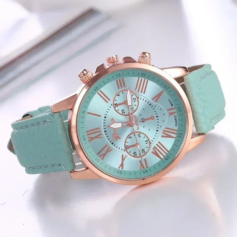 Minimal Leather Dress Women Watch