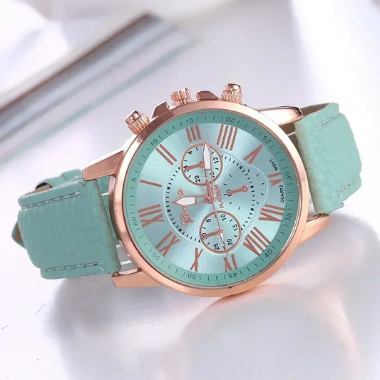 Minimal Leather Dress Women Watch