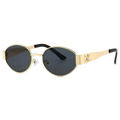 Oval Metal Designer Sunglasses