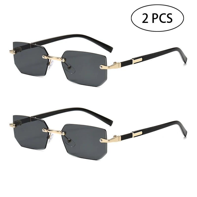 Rimless Rectangle Fashion Sunglasses