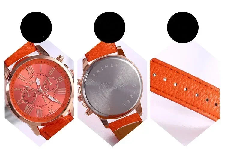 Minimal Leather Dress Women Watch