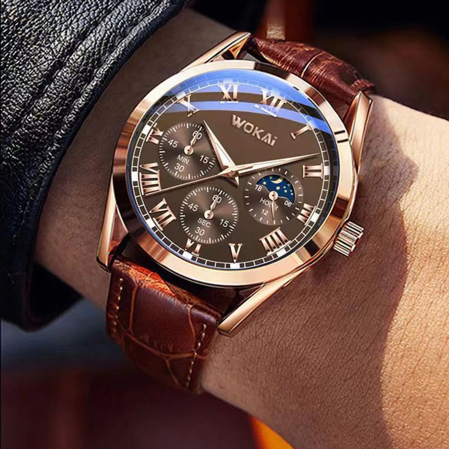 PU Leather Business Men Watch