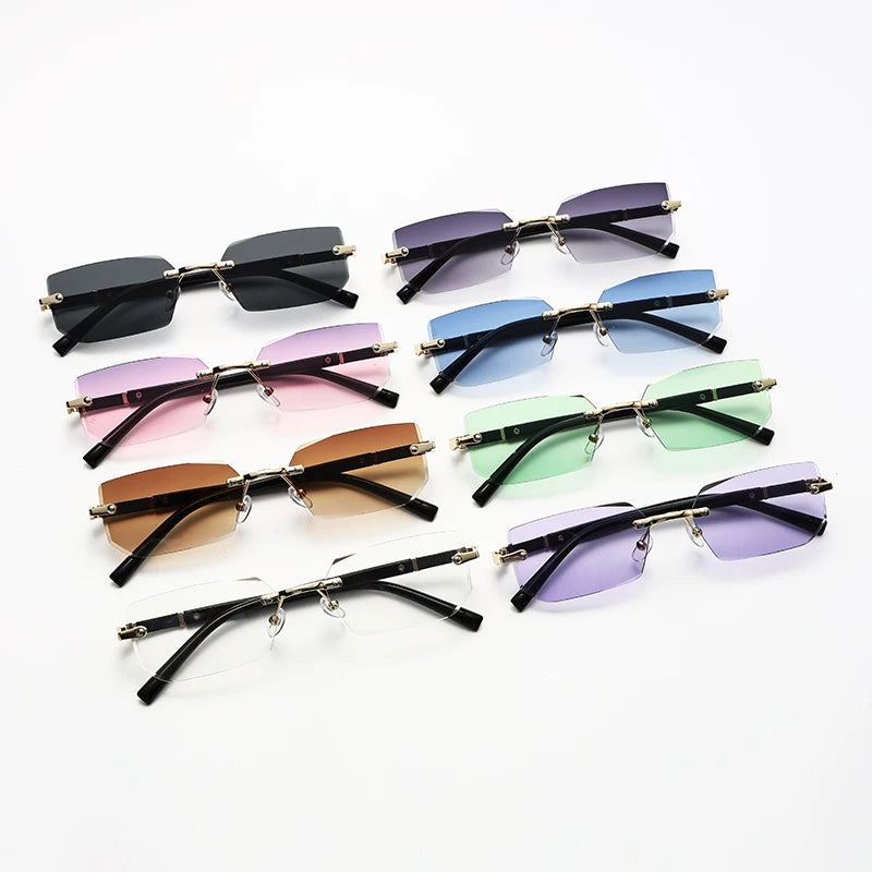 Rimless Rectangle Fashion Sunglasses