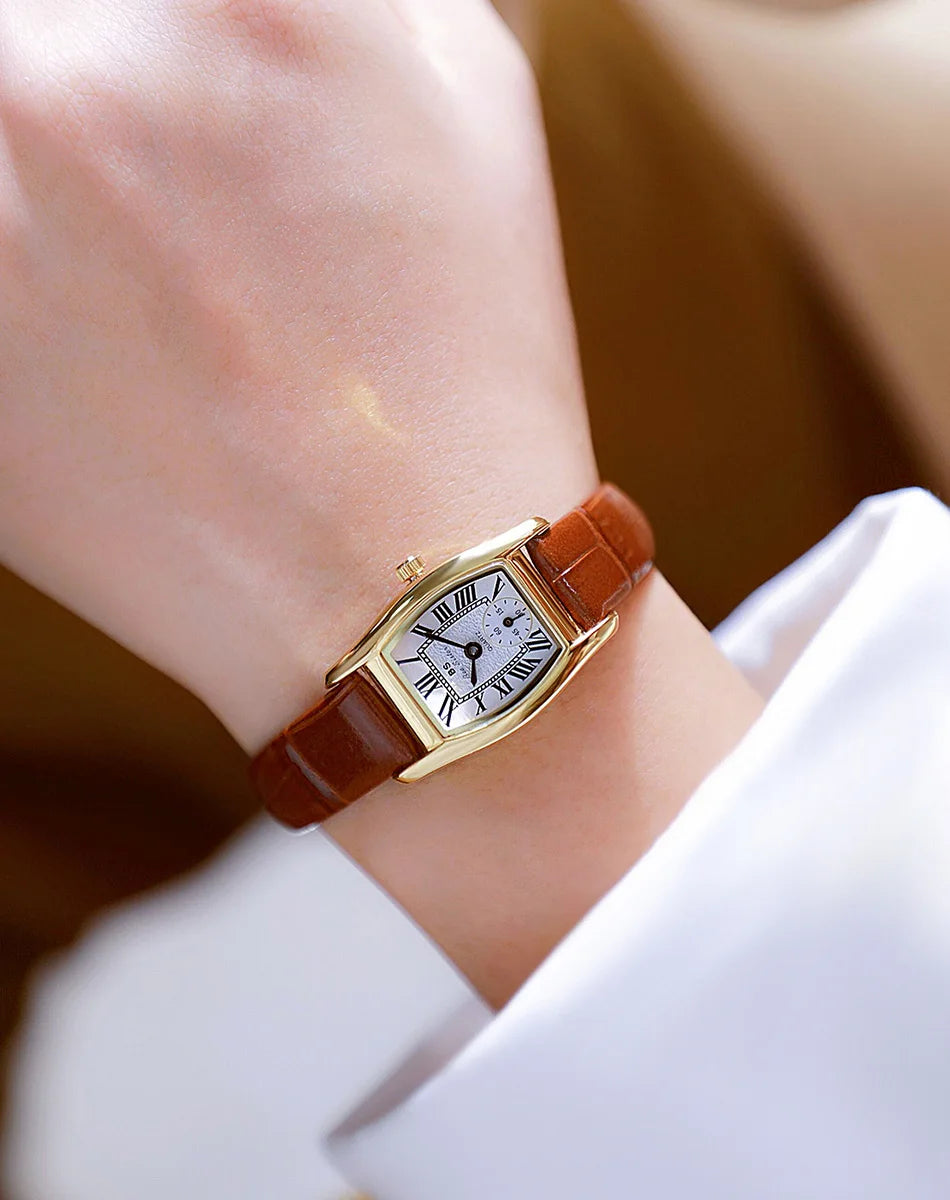 Vintage Rectangle Leather Women Watch