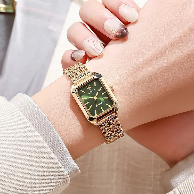 Square Gold Business Women Watch