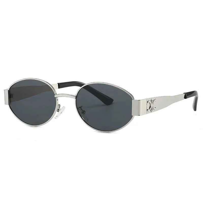 Oval Metal Designer Sunglasses