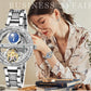 Skeleton Automatic Leather Women Watch