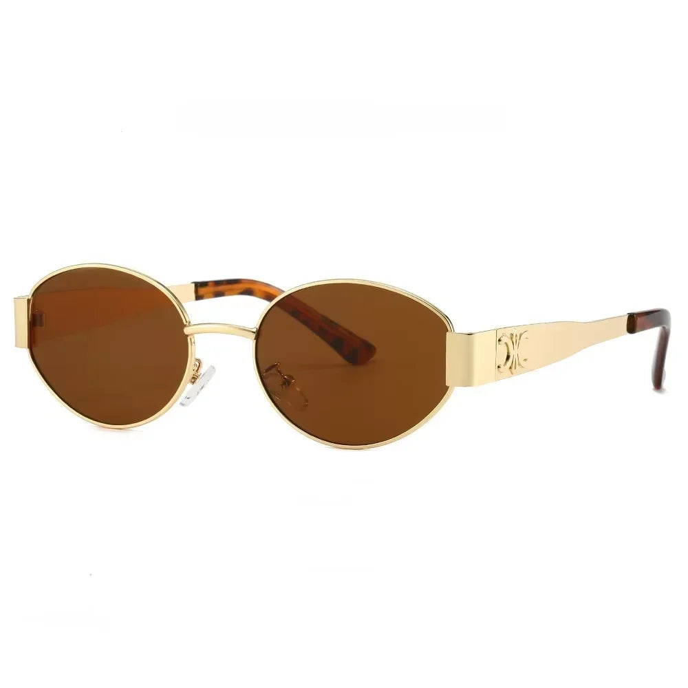 Oval Metal Designer Sunglasses