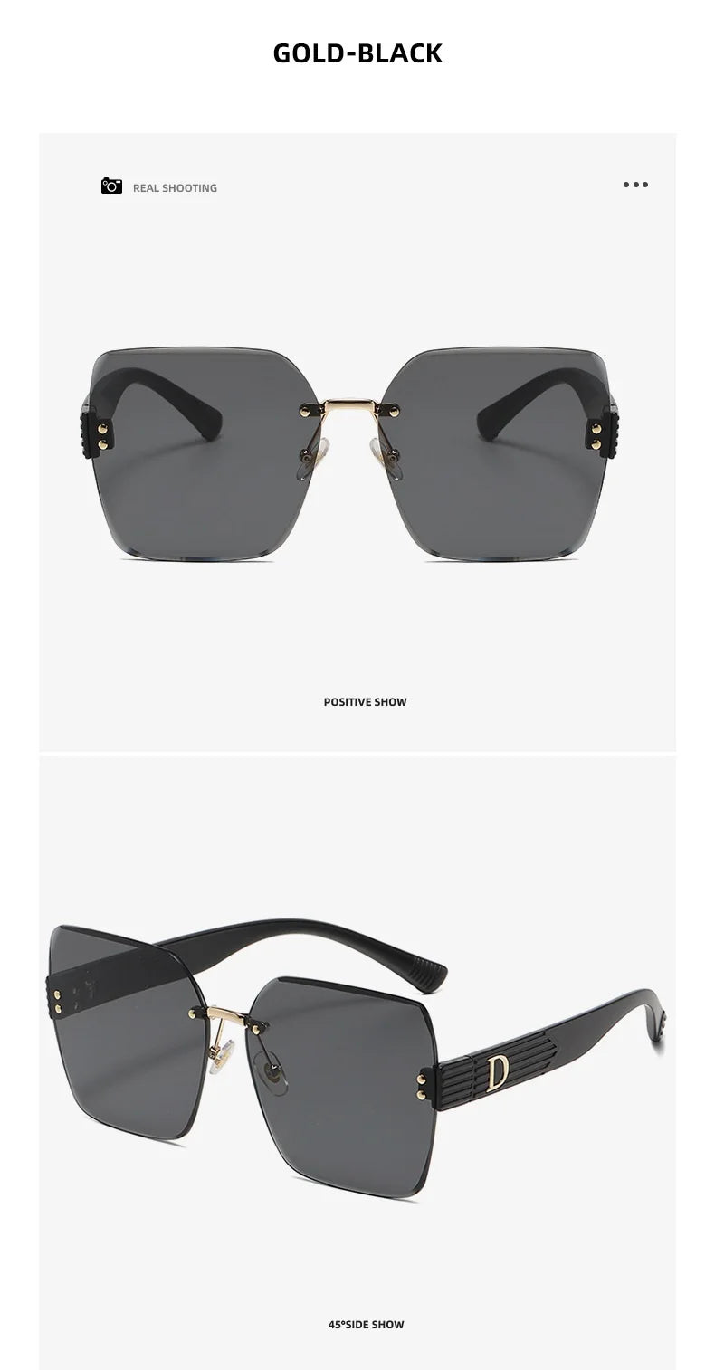 Oversized Rimless Women Sunglasses