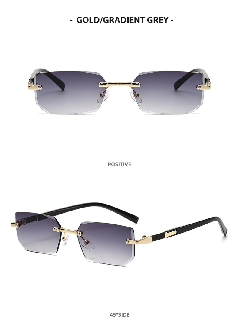 Rimless Rectangle Fashion Sunglasses