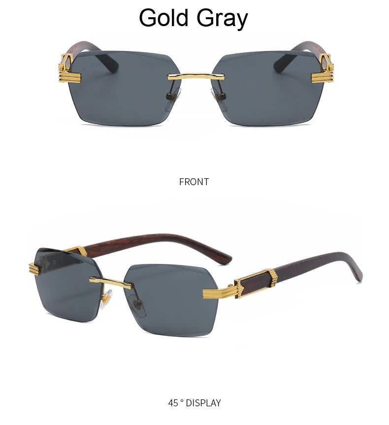Rimless Gradient Square Sunglasses