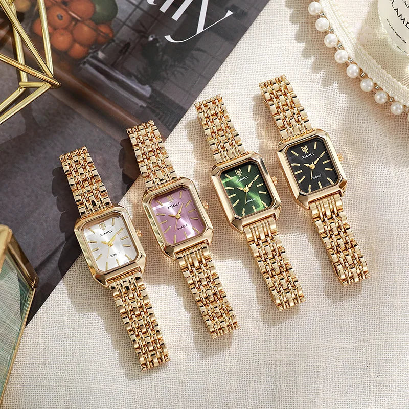 Square Gold Business Women Watch
