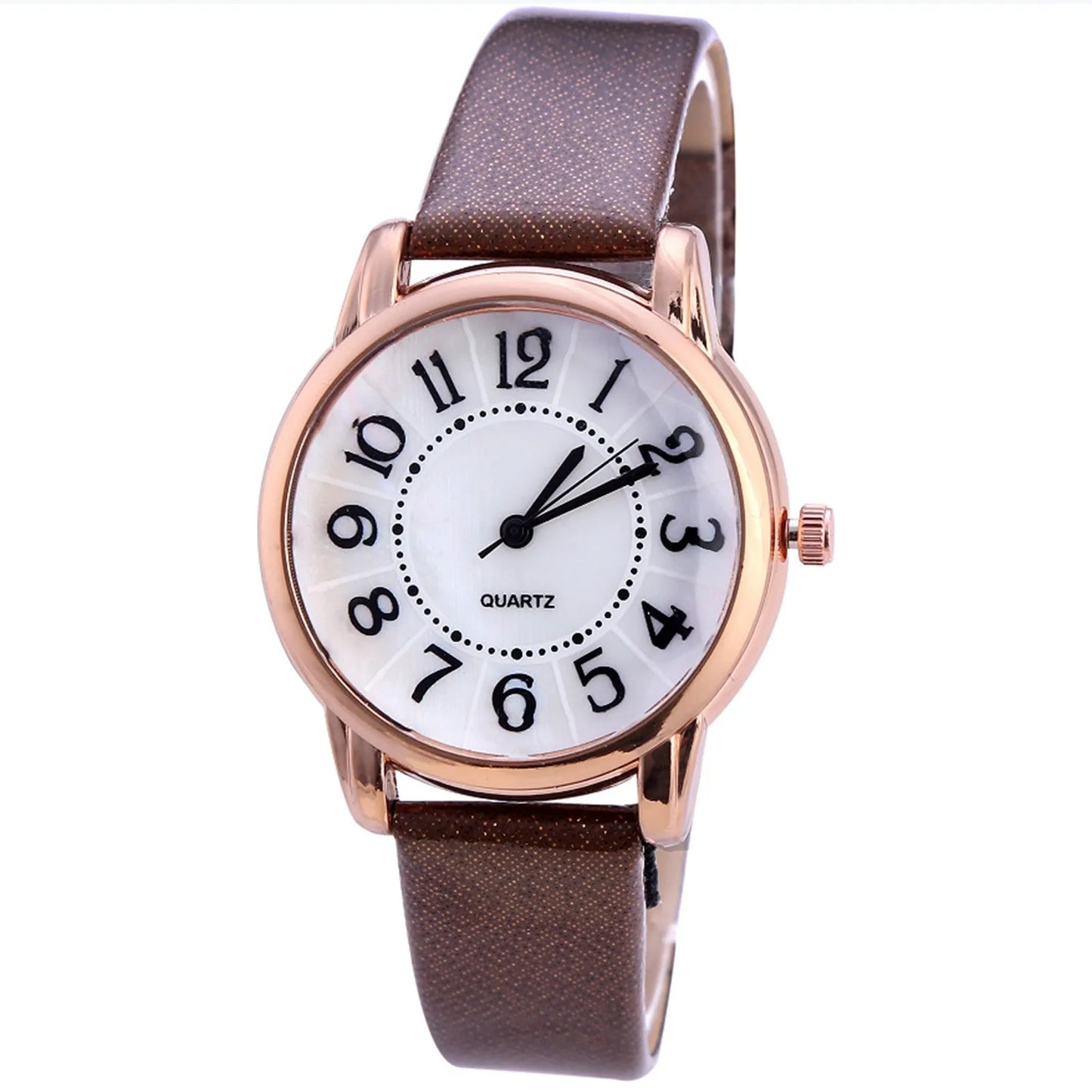 Frosted Dial Leather Women Watch
