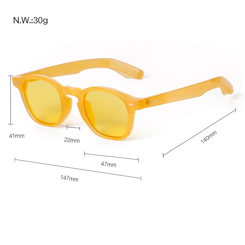 Yellow Orange Retro Sunglasses