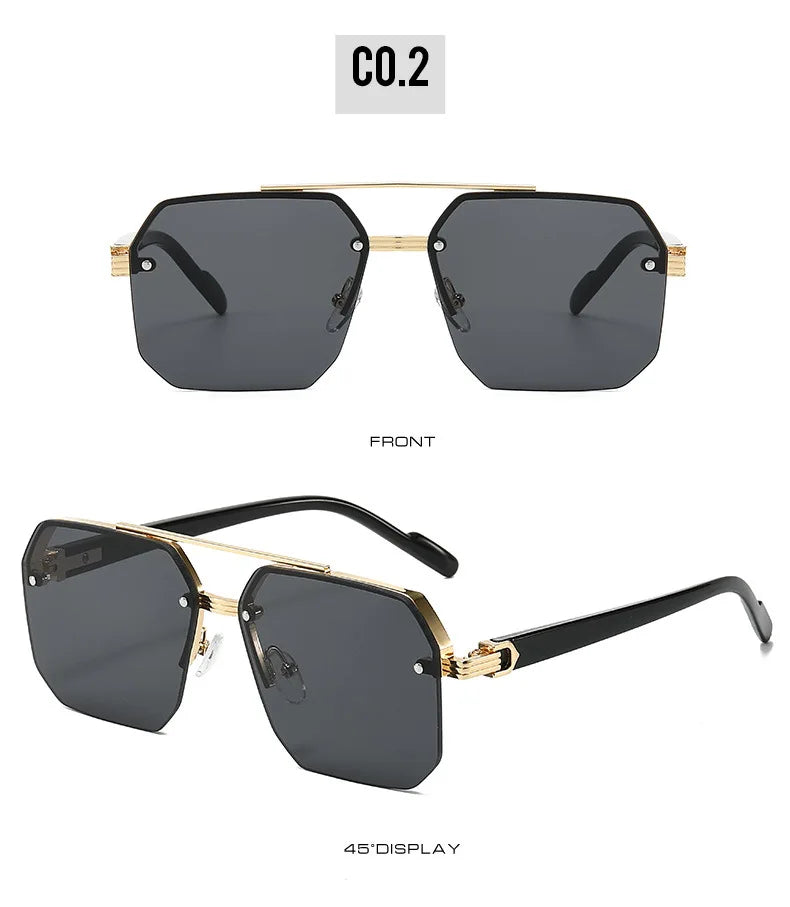 Half Frame Retro Sunglasses
