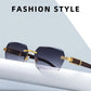 Rimless Gradient Square Sunglasses