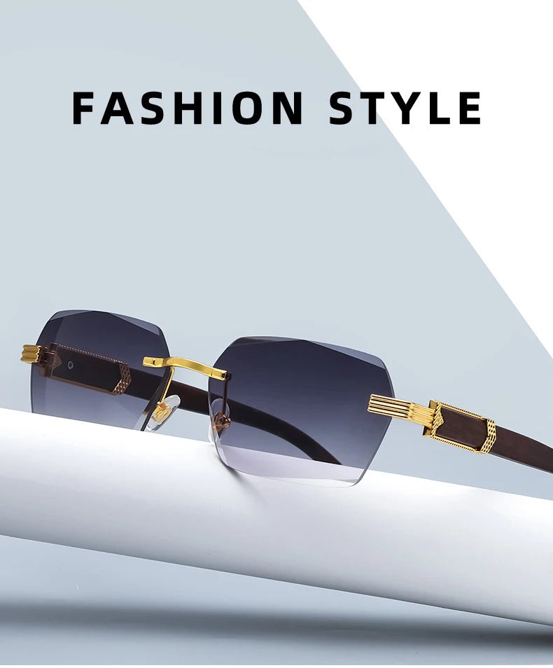 Rimless Gradient Square Sunglasses
