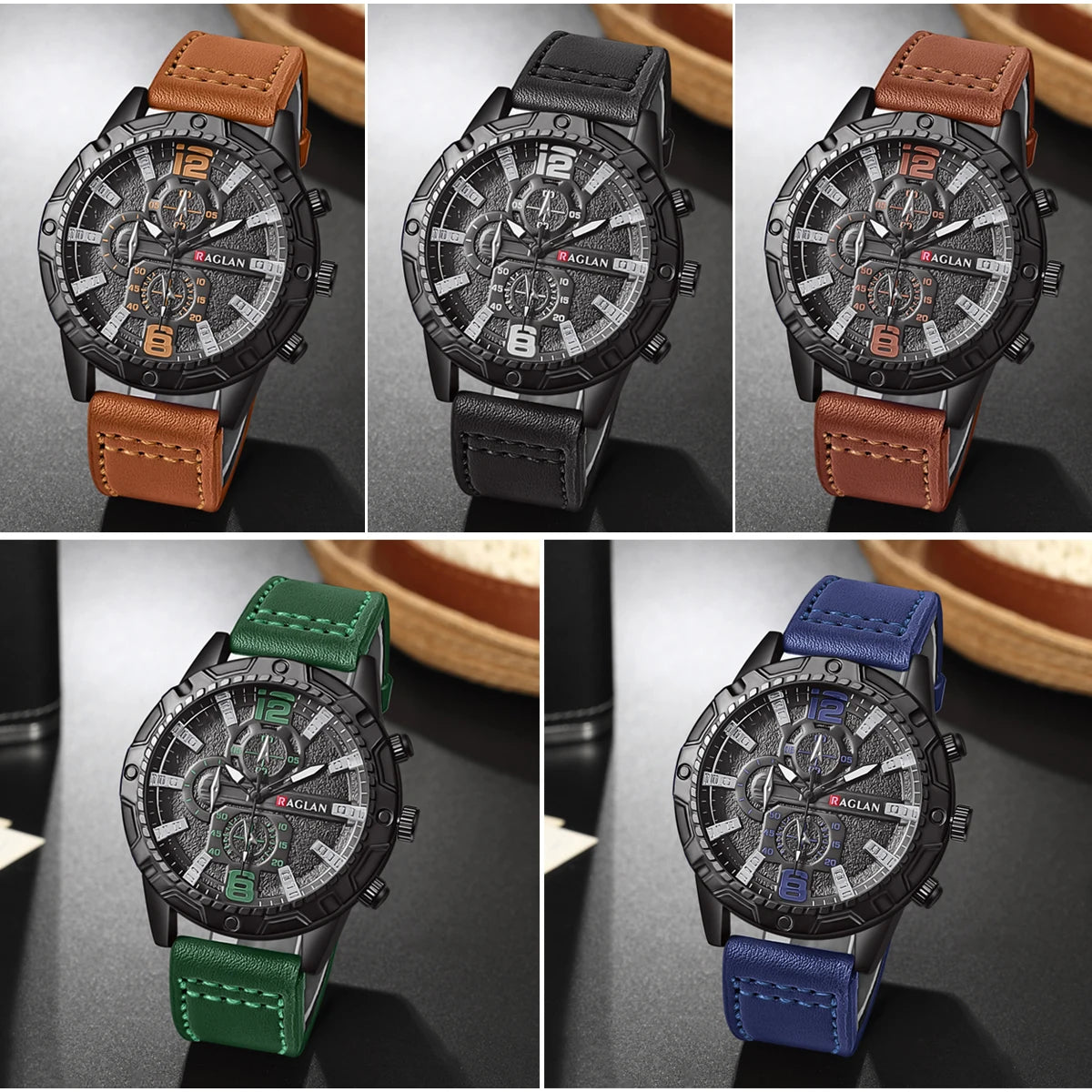 Leather Strap Quartz Men Watch