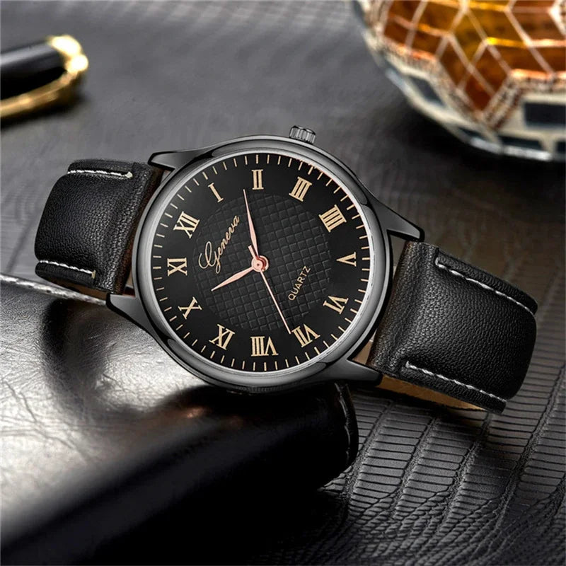 Leather Strap Business Men Watch