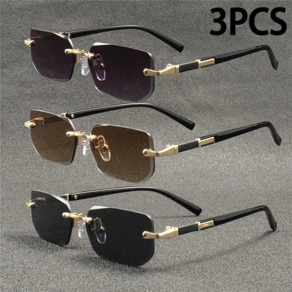 Rimless Rectangle Fashion Sunglasses