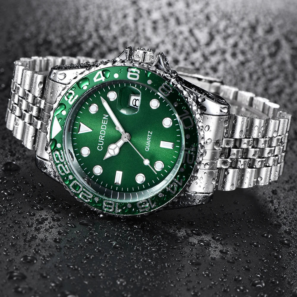 Green Dial Casual Men Watch