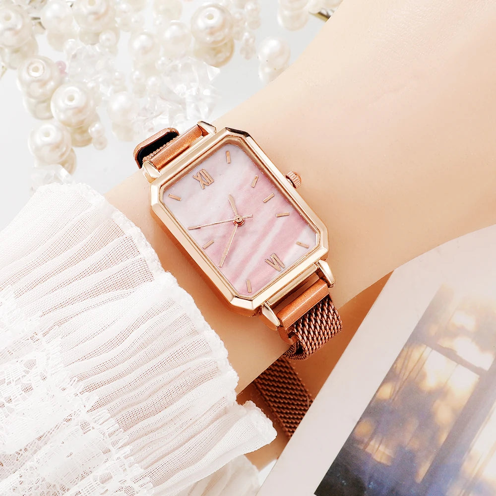 Square Dial Bracelet Watch Set