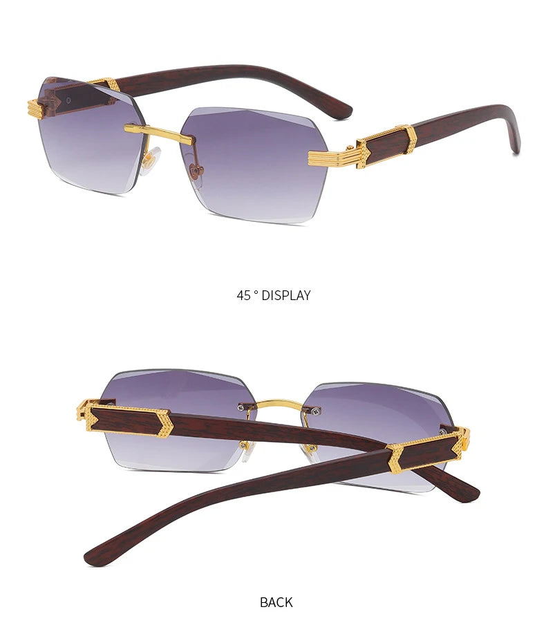 Rimless Gradient Square Sunglasses