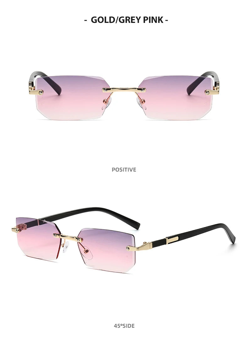 Rimless Rectangle Fashion Sunglasses