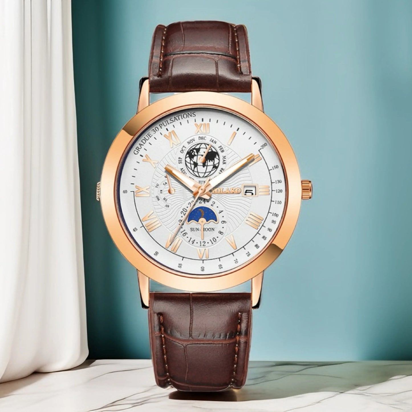 Earth Date Quartz Men Watch