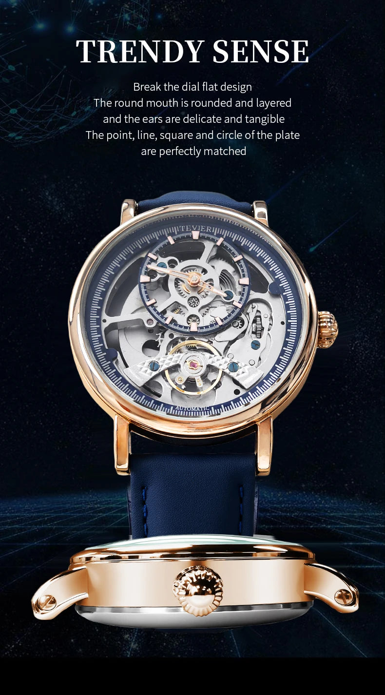 Skeleton Automatic Steel Men Watch