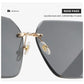 Oversized Rimless Women Sunglasses