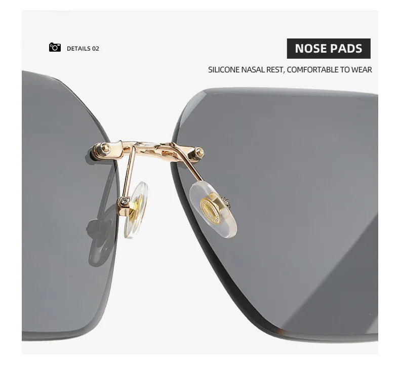 Oversized Rimless Women Sunglasses
