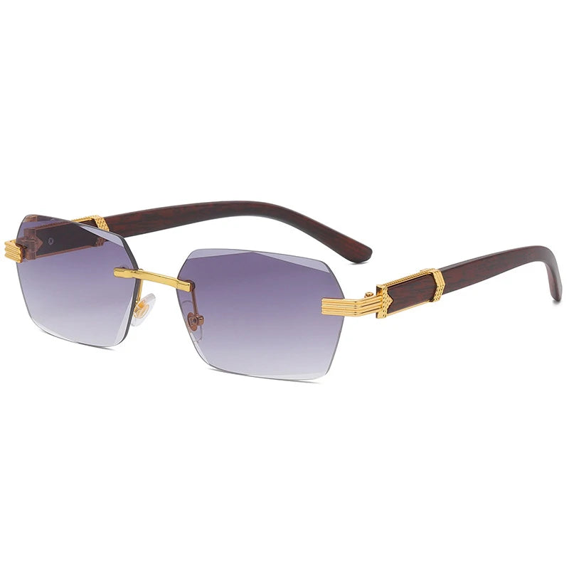Rimless Gradient Square Sunglasses