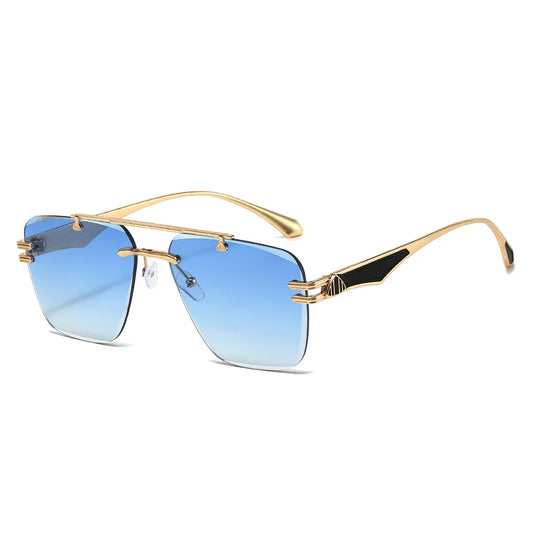 Rimless Pilot Retro Sunglasses