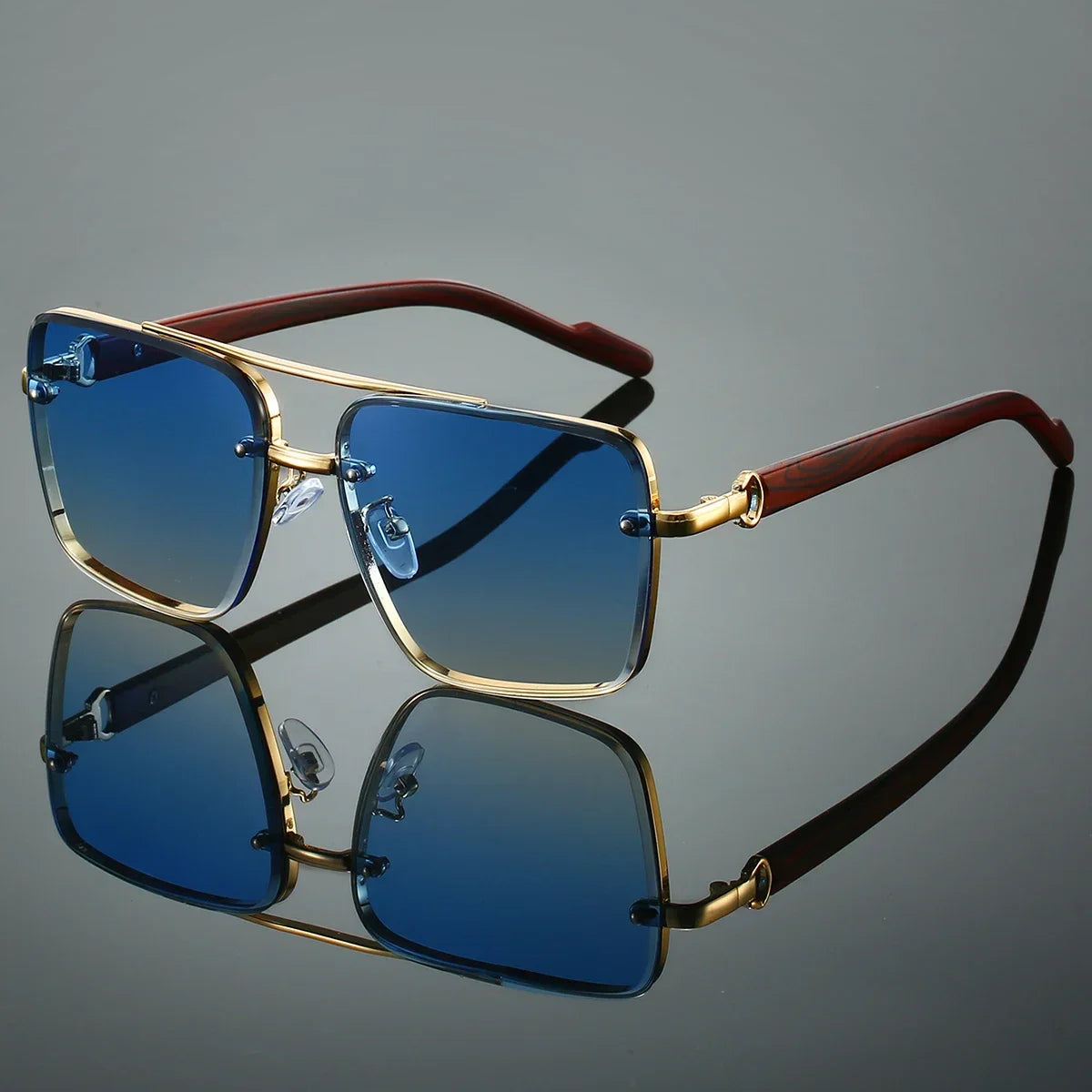 Retro Metal Square Sunglasses