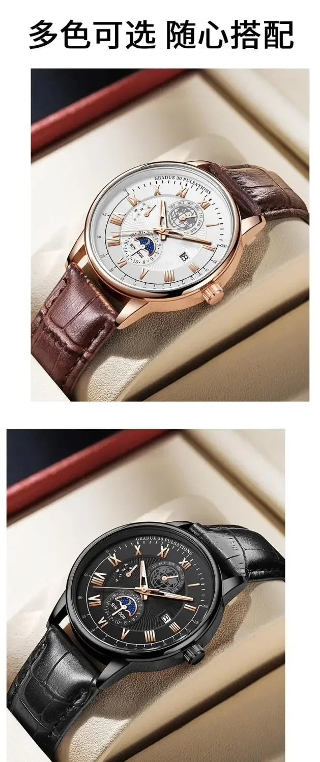 Waterproof Leather Sport Men Watch