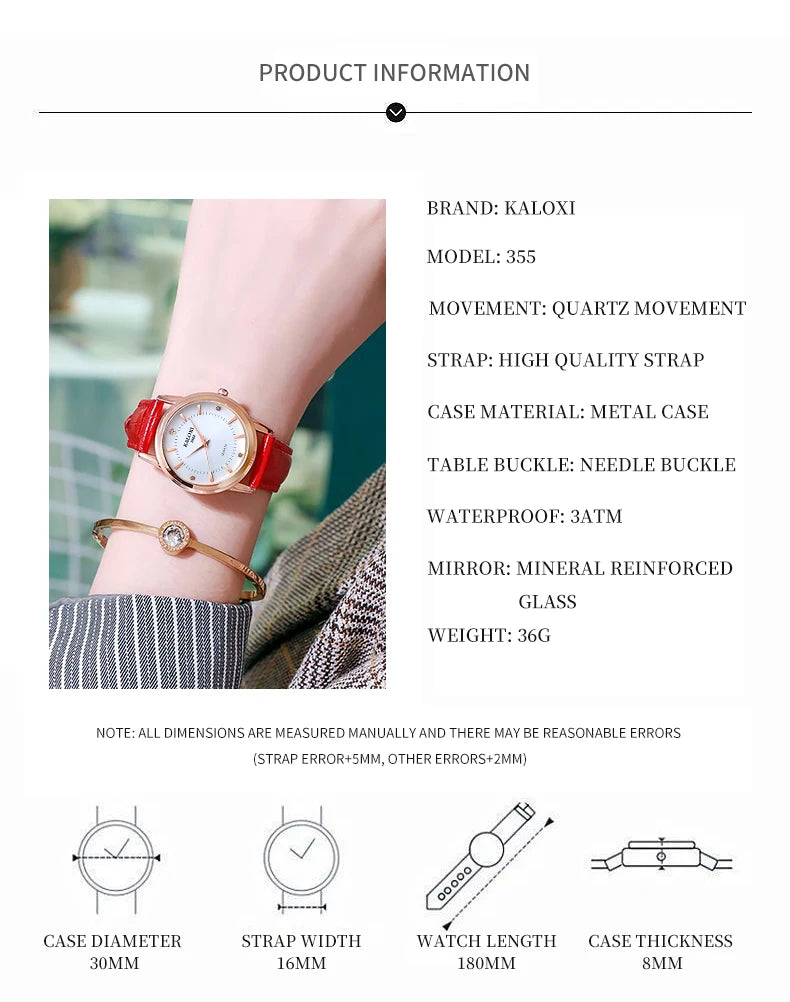 Business Leather Quartz Women Watch