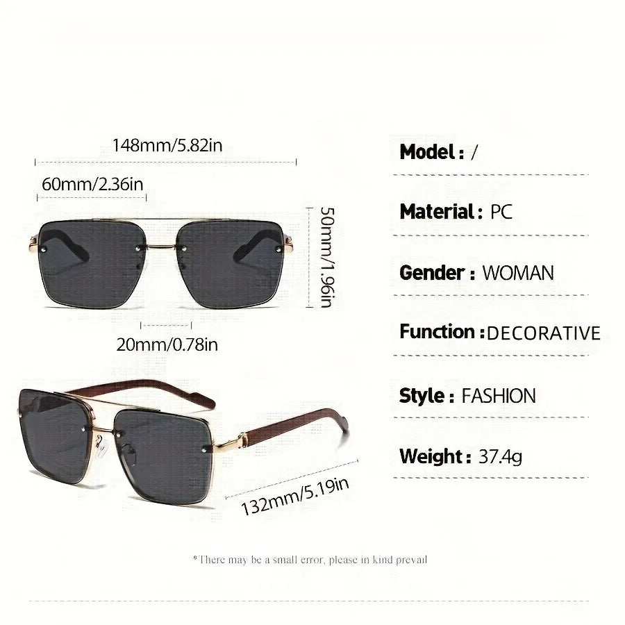 Wooden Vintage Square Sunglasses
