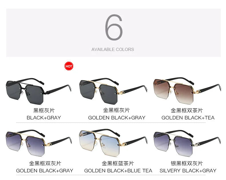 Half Frame Retro Sunglasses