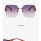 Oversized Rimless Women Sunglasses