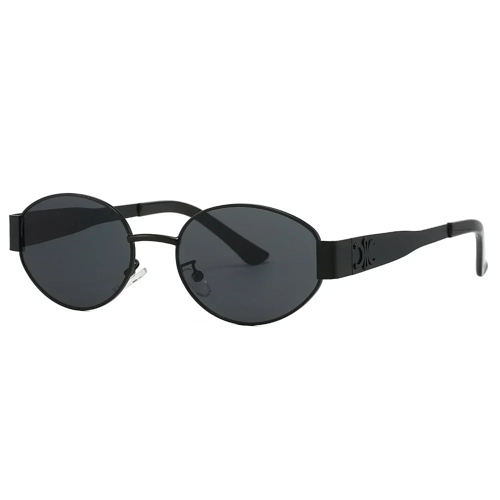 Oval Metal Designer Sunglasses